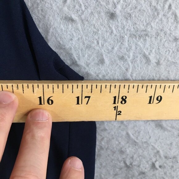 Trina Turk Dress Women 8 Navy Blue Crossover Cape Back V Neck Sassy Fun NEW - Picture 4 of 16